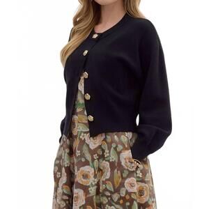 NEW ENTRO midnight in london cardigan in black